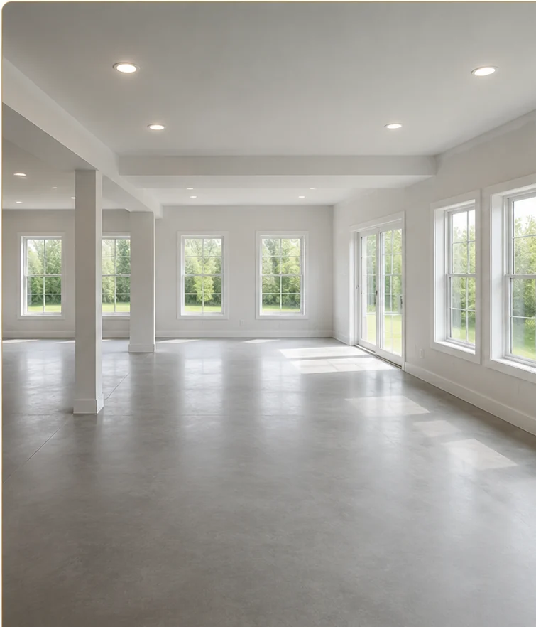 Bright unfinished basement full of possibilities