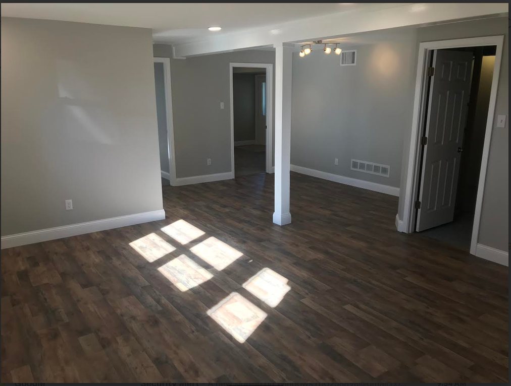 Finished basement living space