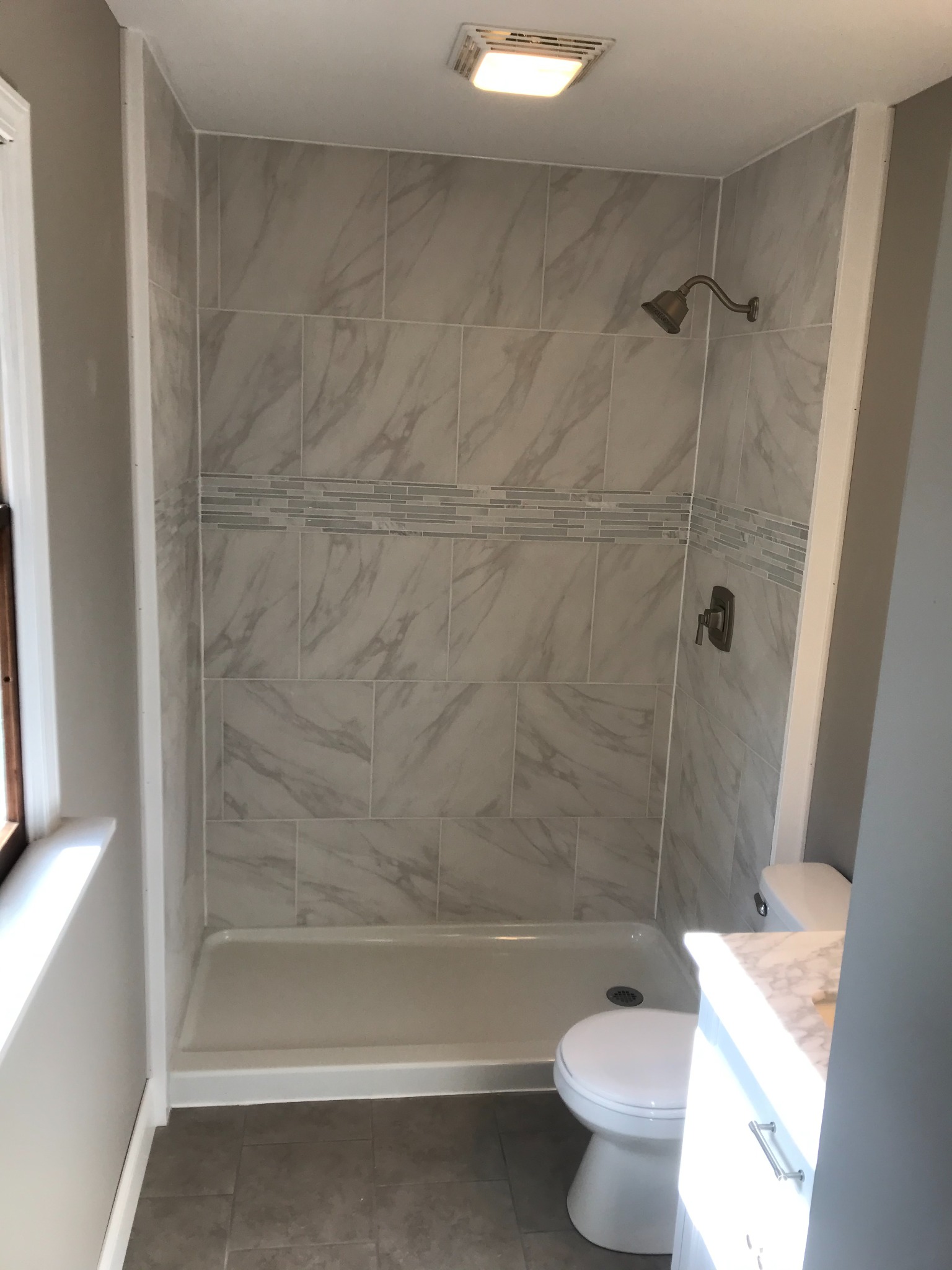 Completed bathroom remodel